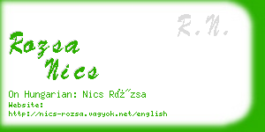 rozsa nics business card